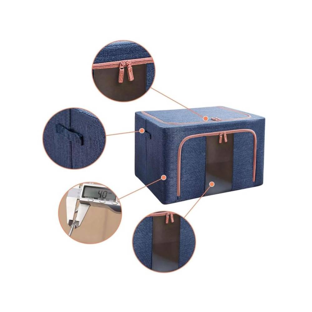 Cutie depozitare 100 litri cu fermoar, bleumarin (pliabila) Cutie depozitare 100 litri cu fermoar, bleumarin (pliabila)