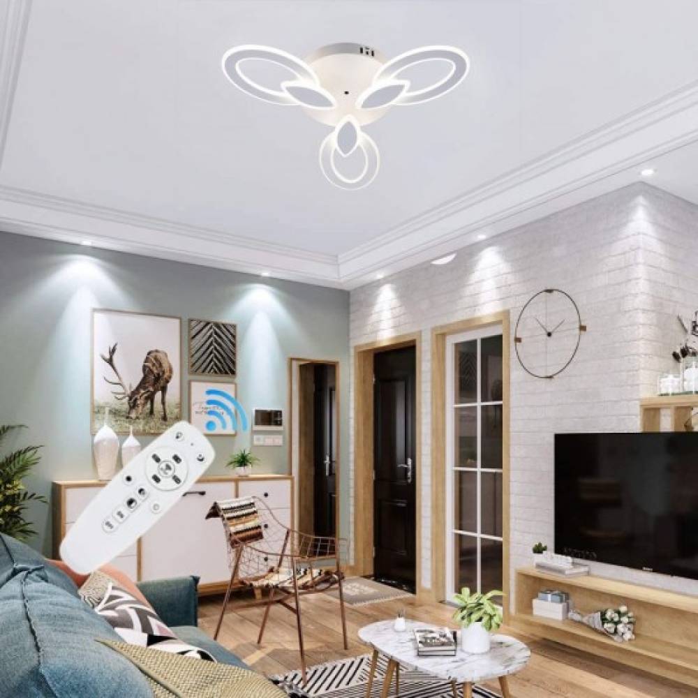 Lustra LED cu telecomanda 100 W ,3 brate 3 culori Lustra LED cu telecomanda 100 W ,3 brate 3 culori