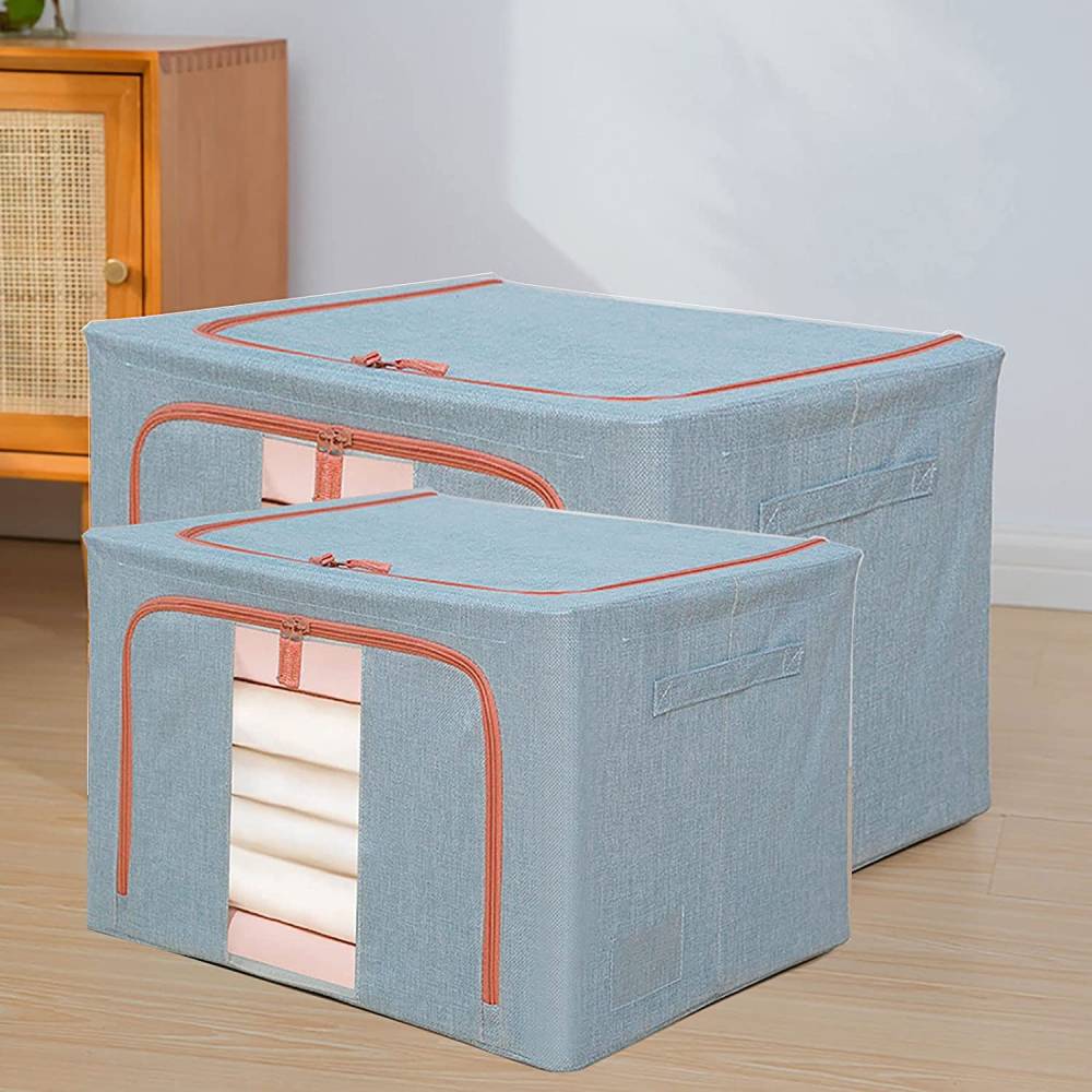 Cutie depozitare 66 litri cu fermoar, blue (pliabila) Cutie depozitare 66 litri cu fermoar, blue (pliabila)