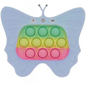 Consola, Joc Interactiv Pop It, 120 nivele, Pentru copii, Model Fluture, Albastru