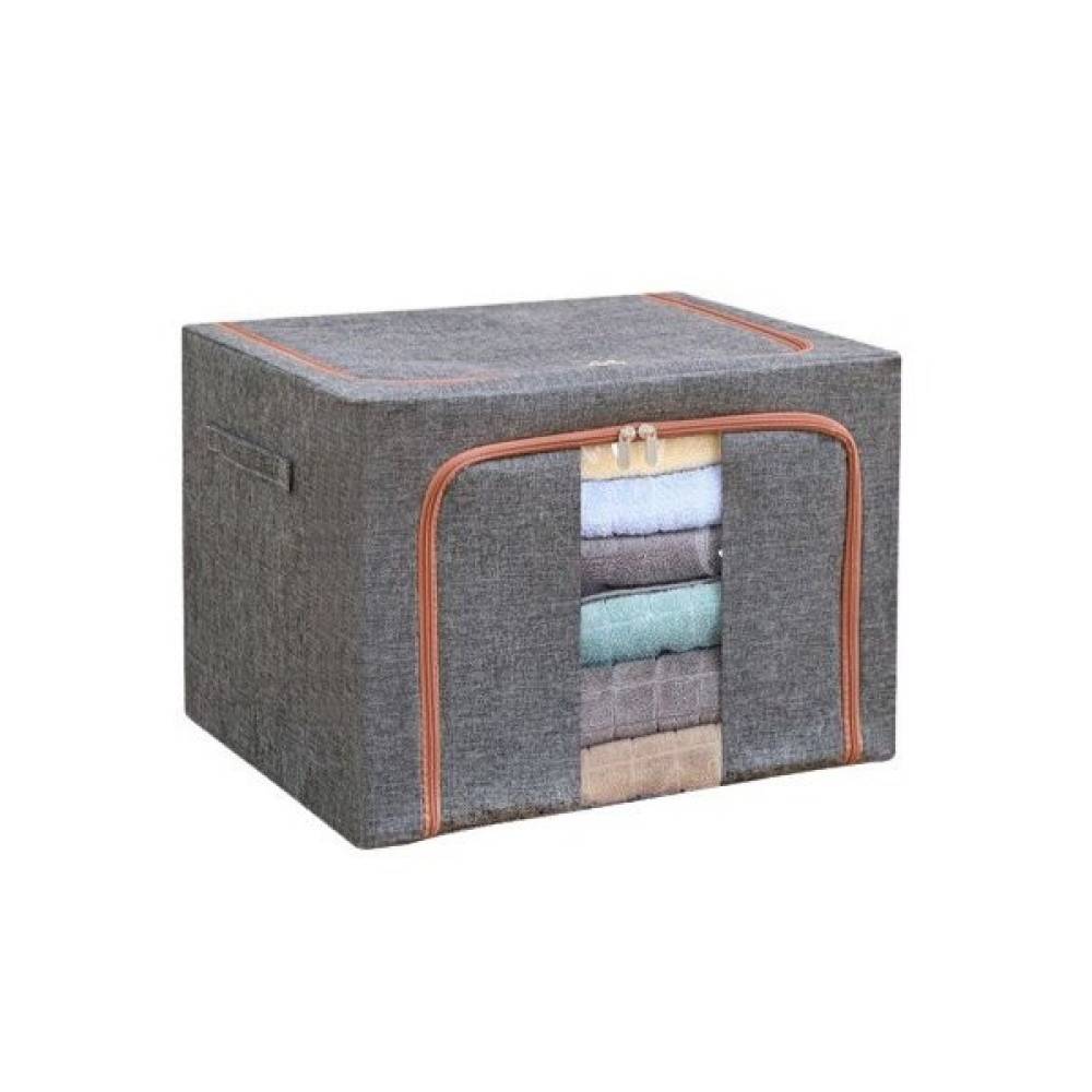 Cutie depozitare 66 litri cu fermoar, gri (pliabila) Cutie depozitare 66 litri cu fermoar, gri (pliabila)