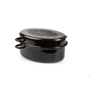 Cratita ovala emailata cu capac, 11L