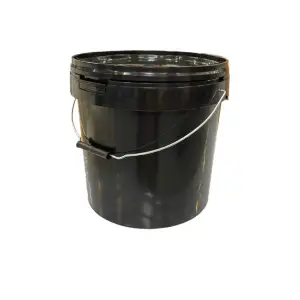 Galeata sigilabila neagra 20L cu maner, plastic