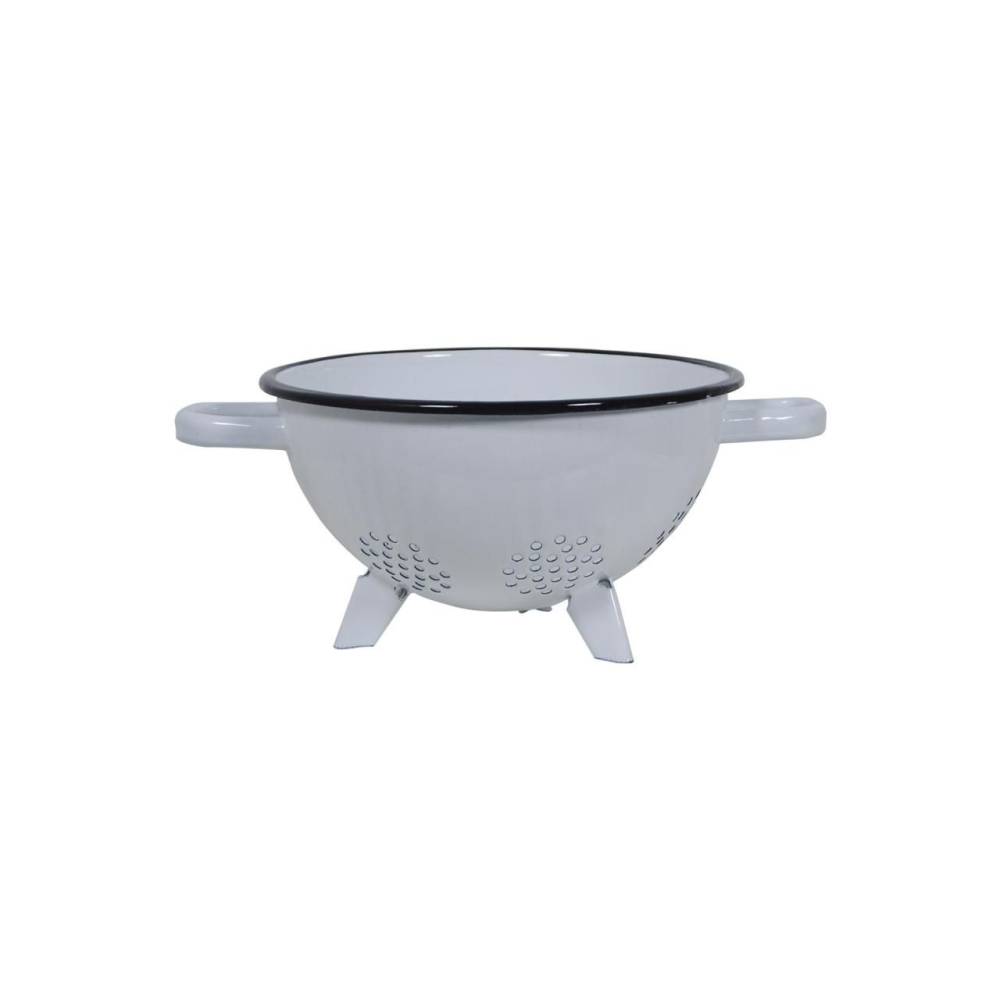 Strecuratoare emailata cu picior 20cm, alb Strecuratoare emailata cu picior 20cm, alb