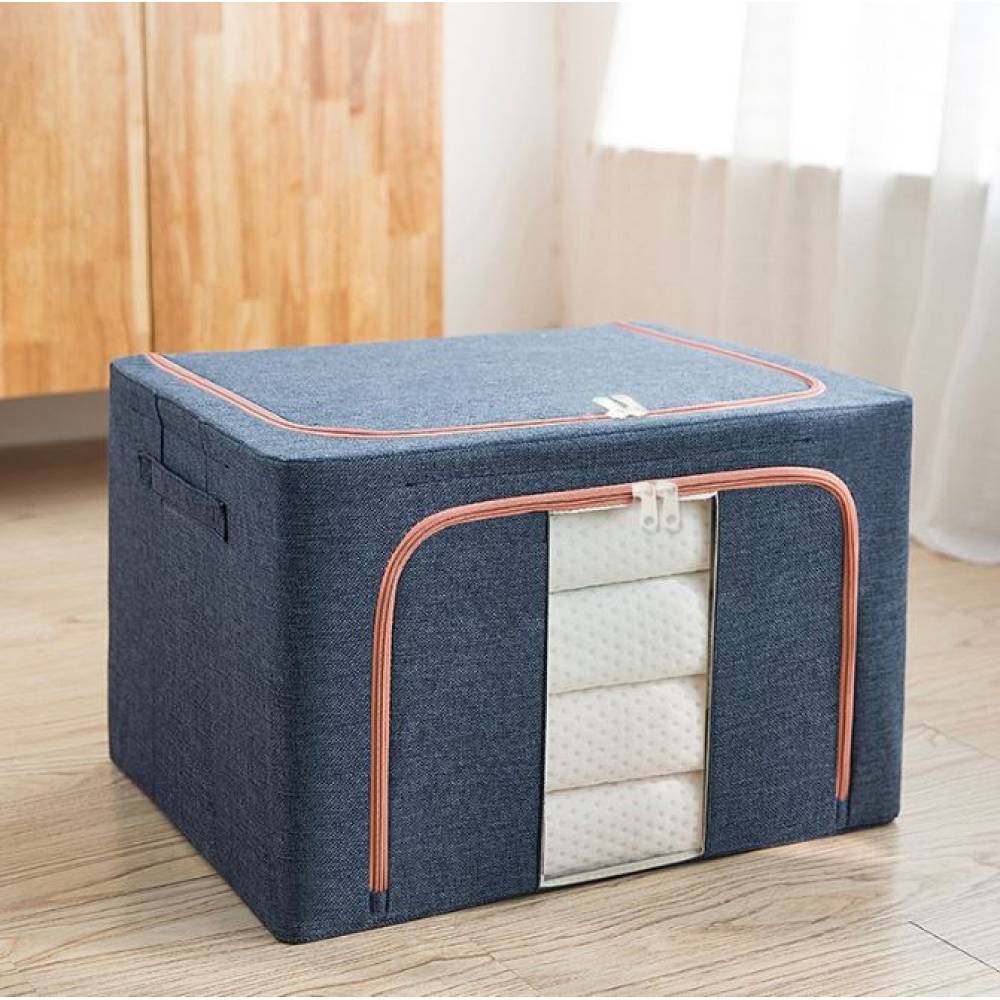 Cutie depozitare 100 litri cu fermoar, bleumarin (pliabila) Cutie depozitare 100 litri cu fermoar, bleumarin (pliabila)