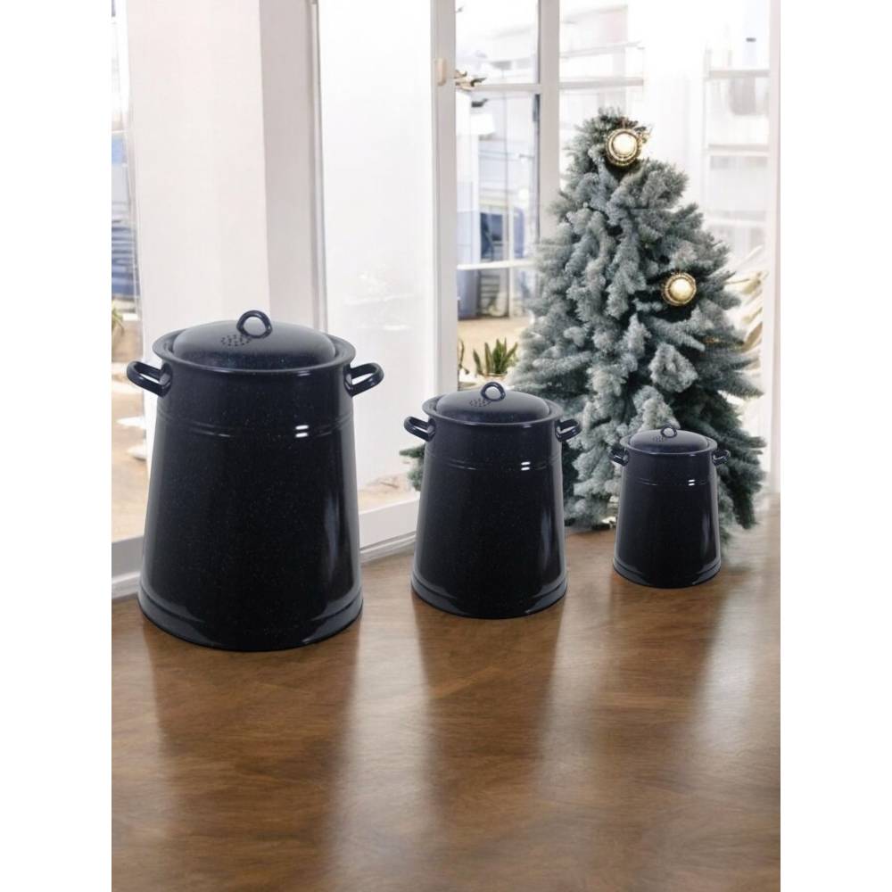 Garnita 20 litri emailata neagra (untura) Garnita 20 litri emailata neagra (untura)