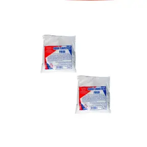Set 2 x soda caustica fulgi, Kynita 1 kg, Hidroxid de sodiu